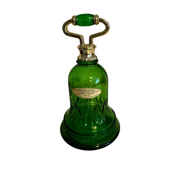 Vintage 1976 Avon Green Glass Bell Bottle – Holiday Décor & Collectible - Picture 4 of 9